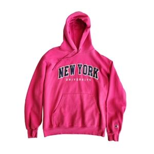 Champion New York University Pink Hoodie Sweater